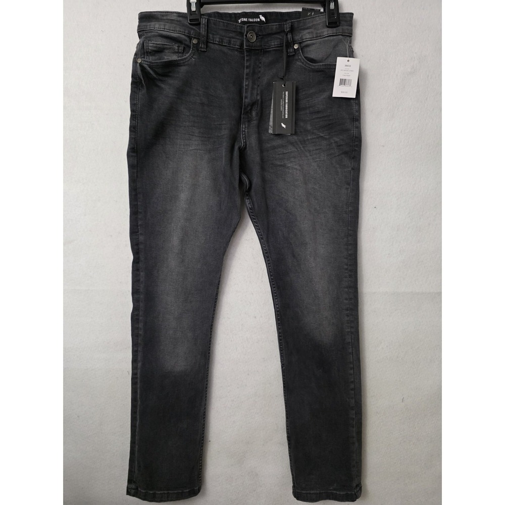 Stone Falcon Slim Fit Mens Jeans‎ Color Grey Wash 36x32 Superior Stretch Denim